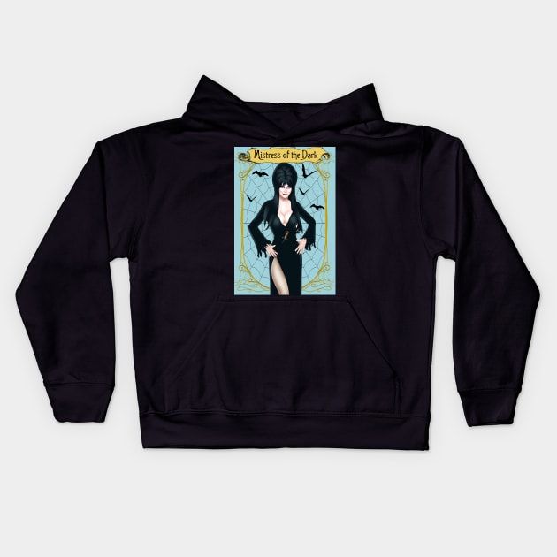 Elvira Goth Queen Kids Hoodie by CreatingChaos